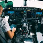 a man in a cockpit